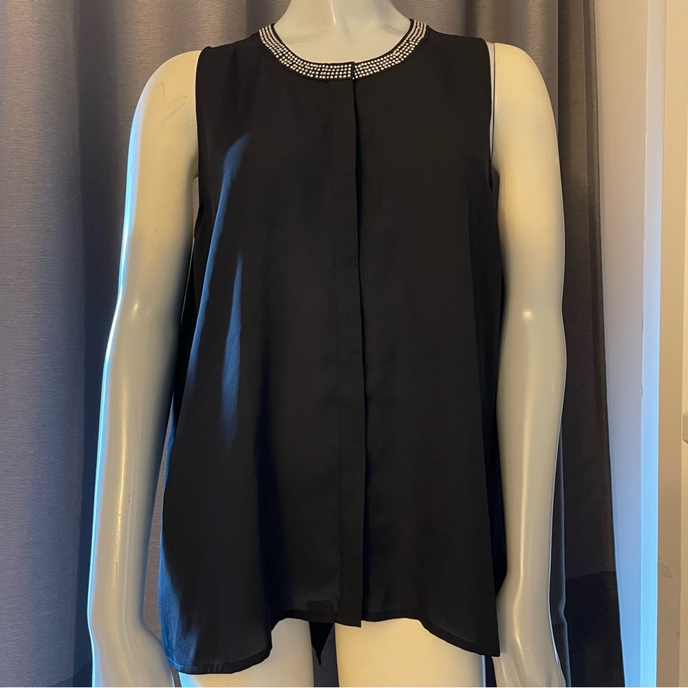 RACHEL Rachel Roy black top with studded collar design in GUC. Size M